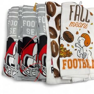 5 sets of Football Themed Kitchen Towels NWT